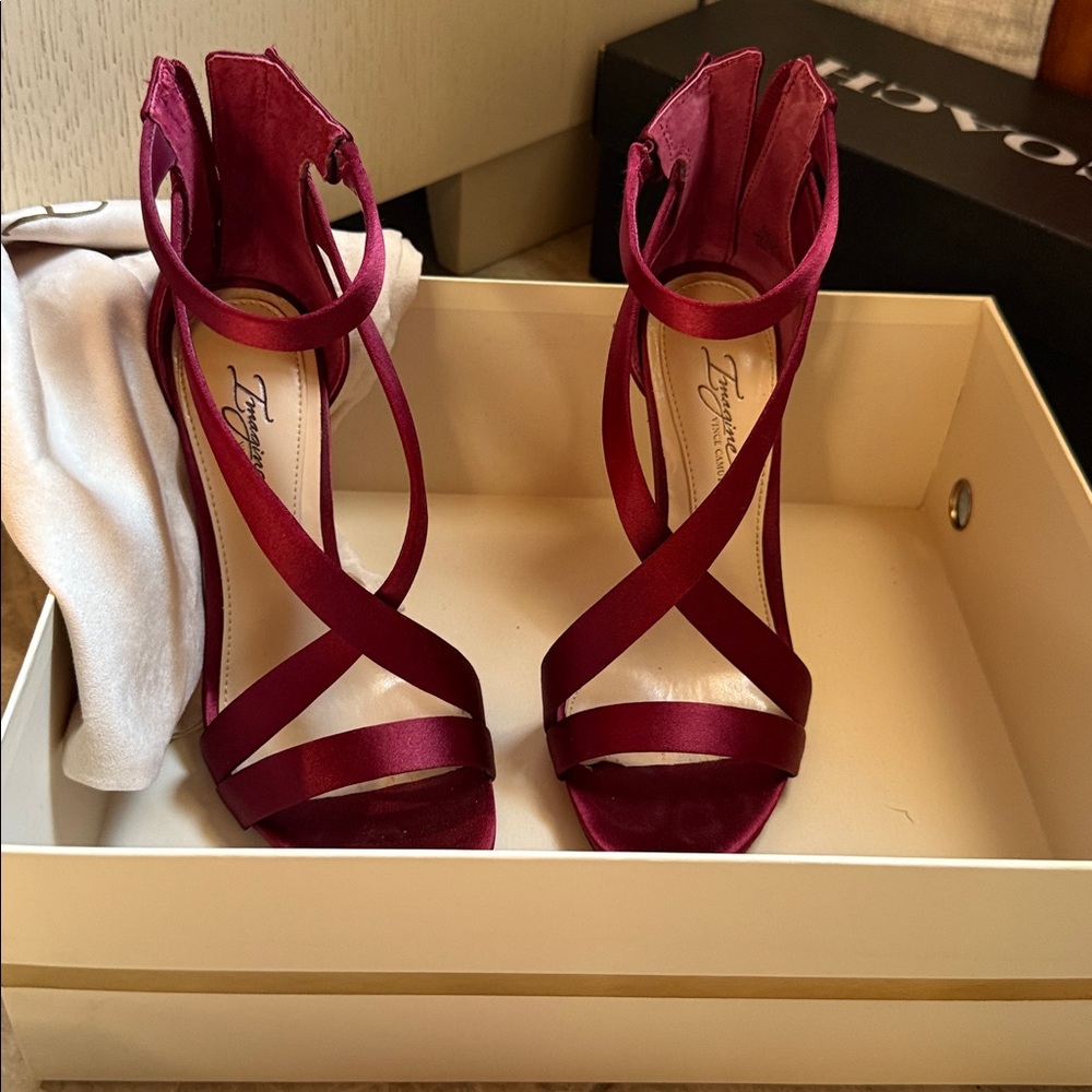 Vince Camuto Deep Red Strappy Heels